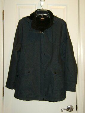 ZeroXposure Black Faux Fur Lined Detachable Hood Jacket, Size XL, EUC